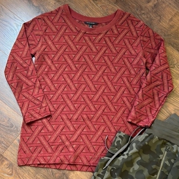 BANANA Republic Geometric Knit Cut Out Rust Tunic - Picture 1 of 9